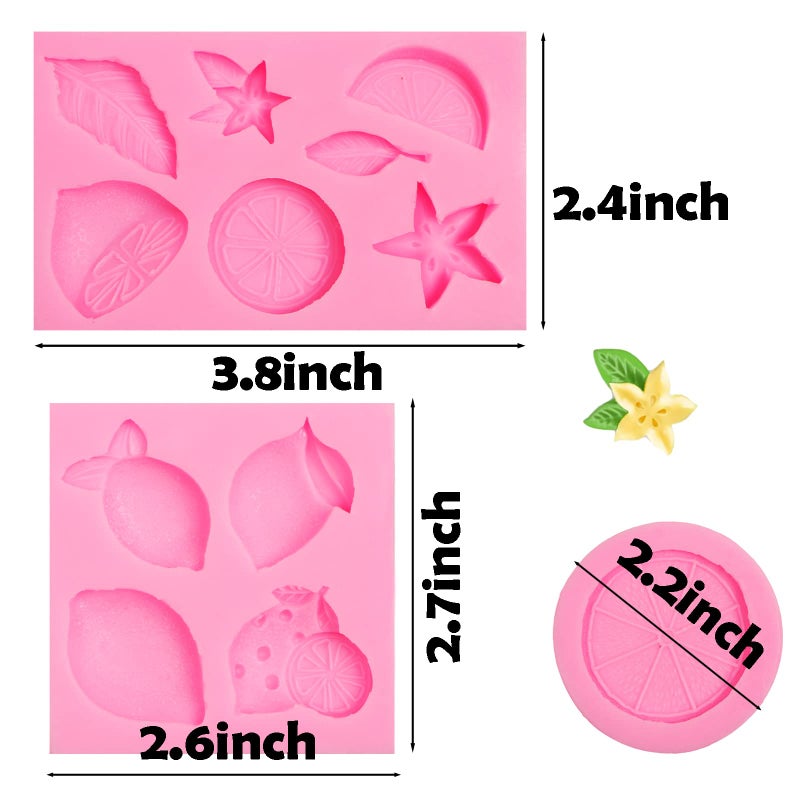 Xcake Lcook Lemon Fondant Silicone Molds  Lemon Piece Leaf Fruit Chocolate Molds for Cake Decoration Cupcake Topper Candy Sugar Craft Gum Paste Baking Dessert Clay Resin - Image 2