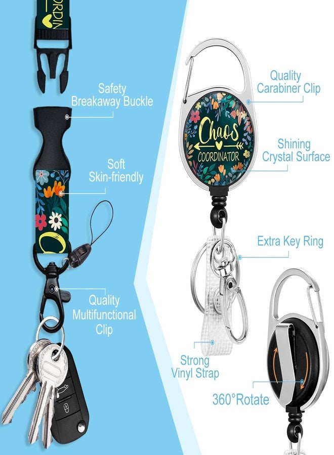 Piefly Lanyards for Id Badges, Funny Badge Holder with Retractable Reel Belt Clip, Chaos Coordinator Work Name Tag Lanyard Vertical ID Card Protector Case for Women Nurse Doctor Teacher Student - Image 4