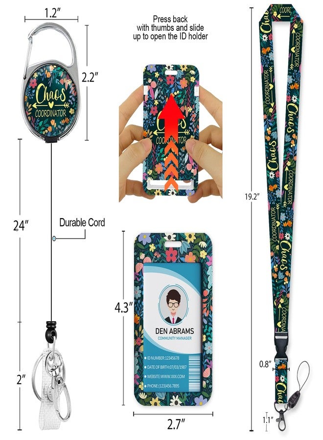 Piefly Lanyards for Id Badges, Funny Badge Holder with Retractable Reel Belt Clip, Chaos Coordinator Work Name Tag Lanyard Vertical ID Card Protector Case for Women Nurse Doctor Teacher Student - Image 5