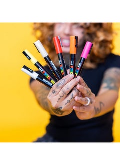 POSCA Jumbo Markers Set, Mop'R Posca Paint Markers With Xxl 3-19Mm Round Tip For Any Surface, Acmi-Certified Non-Toxic Formula, Black, White, Red, Yellow, Pink, Blue, Light Blue, Green  - Image 5