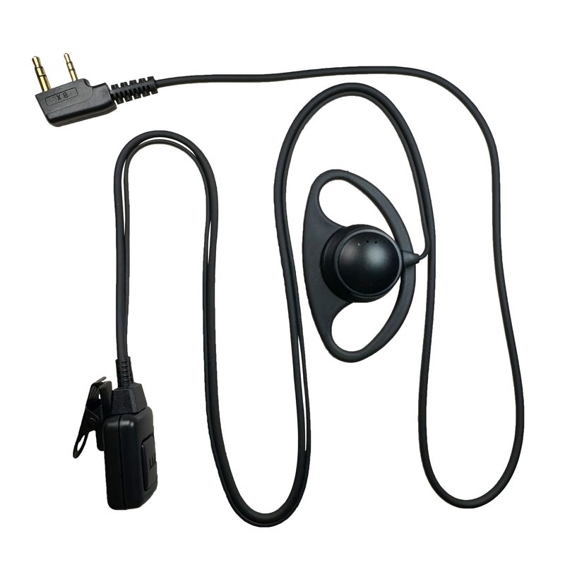 D Shaped Earpiece Headset with Microphone and PTT for Two Way Radio 1pc - Image 1