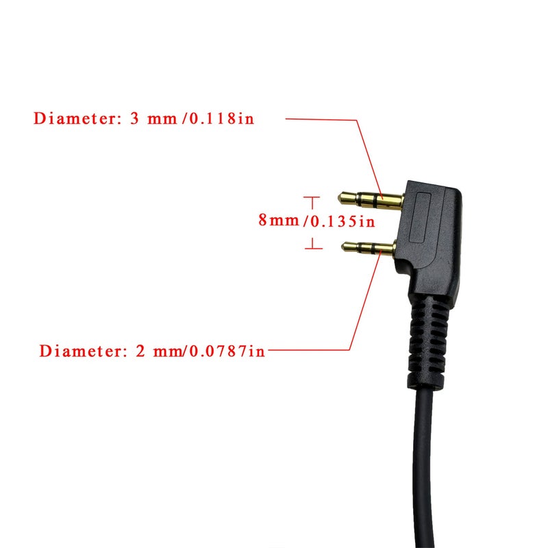 D Shaped Earpiece Headset with Microphone and PTT for Two Way Radio 1pc - Image 2
