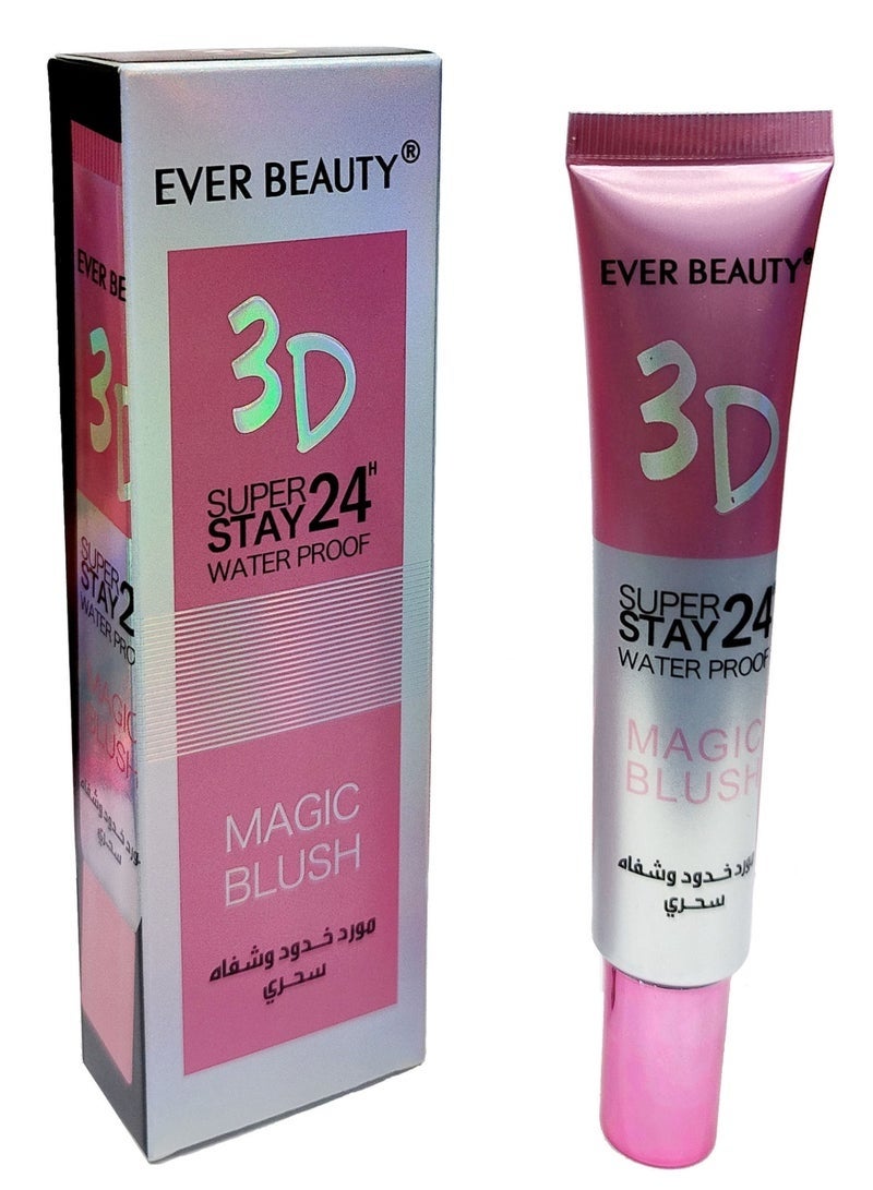 Ever Beauty Magic 3D Lip & Cheek Blusher – Super Stay 24H Waterproof Creamy Matte Tint – Hydrating Water-Based, Oil-Free Formula for Sensitive Skin – Natural Pink Glow, Smooth Finish – 30ml - Image 4