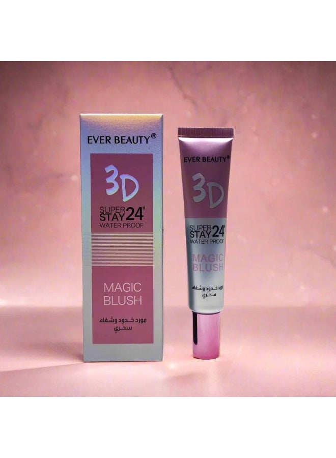 Ever Beauty Magic 3D Lip & Cheek Blusher – Super Stay 24H Waterproof Creamy Matte Tint – Hydrating Water-Based, Oil-Free Formula for Sensitive Skin – Natural Pink Glow, Smooth Finish – 30ml - Image 5