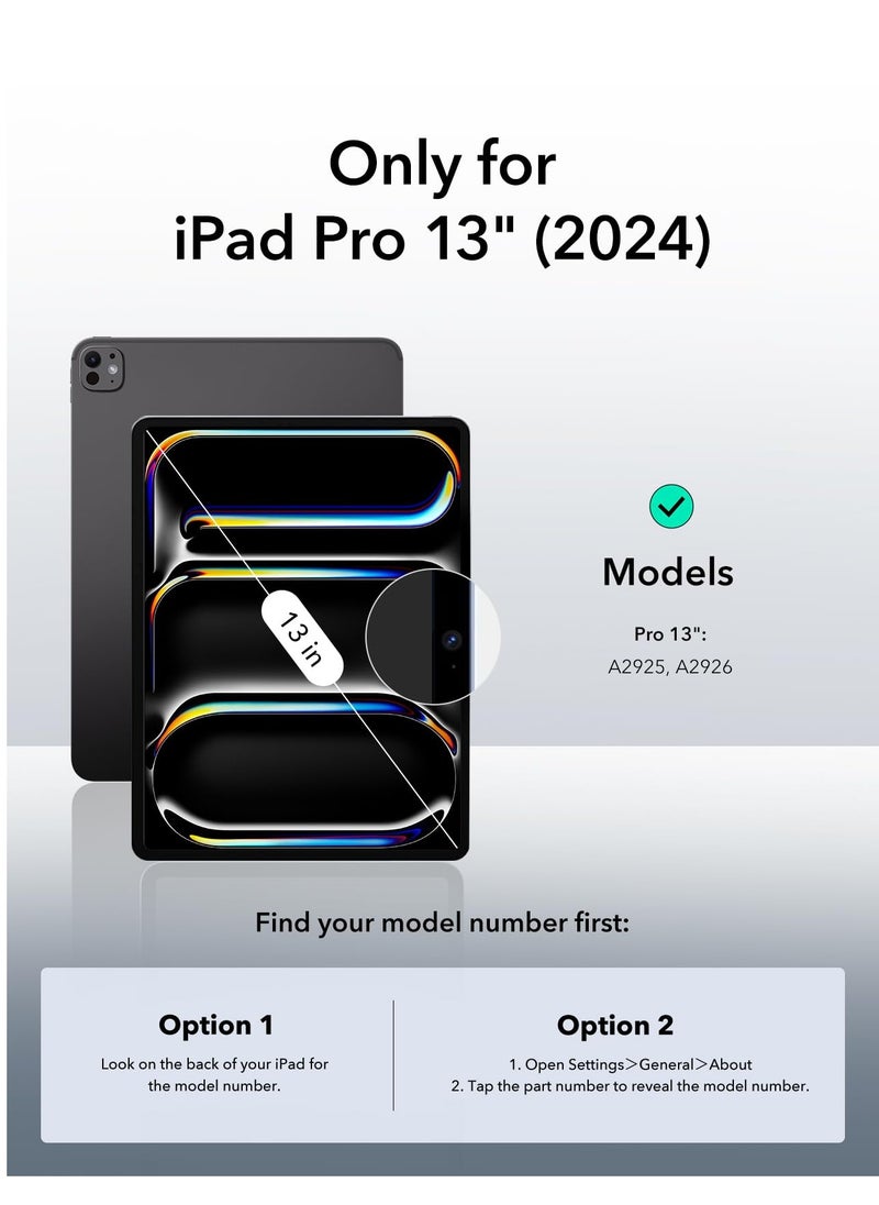 Case for IPad Pro 13 Inch (M4) 2024 Released Slim Stand Hard Back Shell Protective Smart Cover with Auto Sleep Wake Feature for IPad Pro 13 Inch Tablet (Lazy Cat)