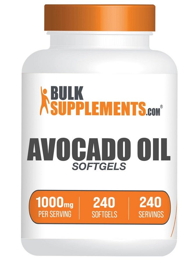 BulkSupplements زيت الأفوكادو من BulkSupplements.com 1000 ملغ كبسولات لينة - مكمل زيت الأفوكادو، كبسولات زيت الأفوكادو، أقراص زيت الأفوكادو - خالي من الغلوتين وفول الصويا، 1 كبسولة زيت أفوكادو لكل حصة، 240 كبسولة لينة - Image 1