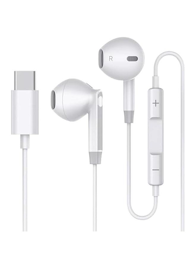 Generic USB C Earphones, Type C Wired Headphones HiFi Digital Earphones with Mic, Type-C Headset In-ear Earbud  - Image 1