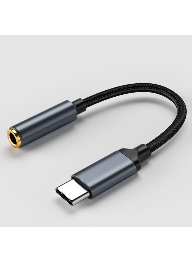 Spot Type-c To 3.5mm Headset Adapter DAC Digital Decoding Call Listen To Song Live Audio Adapter-Color:Iron Grey (Zhongke Chip) - Image 1