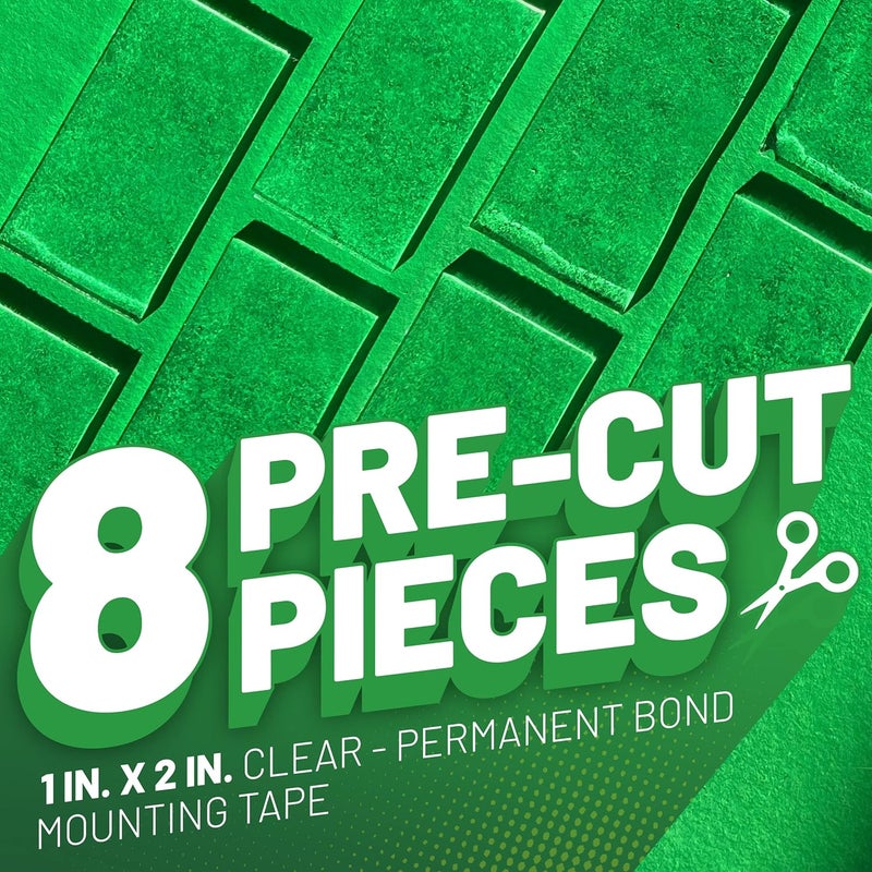 Krazy Tape Clear Double Sided Mounting Tape 2 Sided Tape 2 Inch Adhesive Strips Pack of 8 PreCut Pieces - Image 2