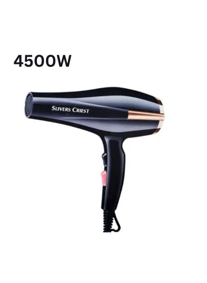 SLIVERS CRIEST Professional Electric   Hair Dryer - SC - 888 - (4500W ) - 220 - 240v | Super Power Strong Wind with Accessories – Black & Gold - Image 1