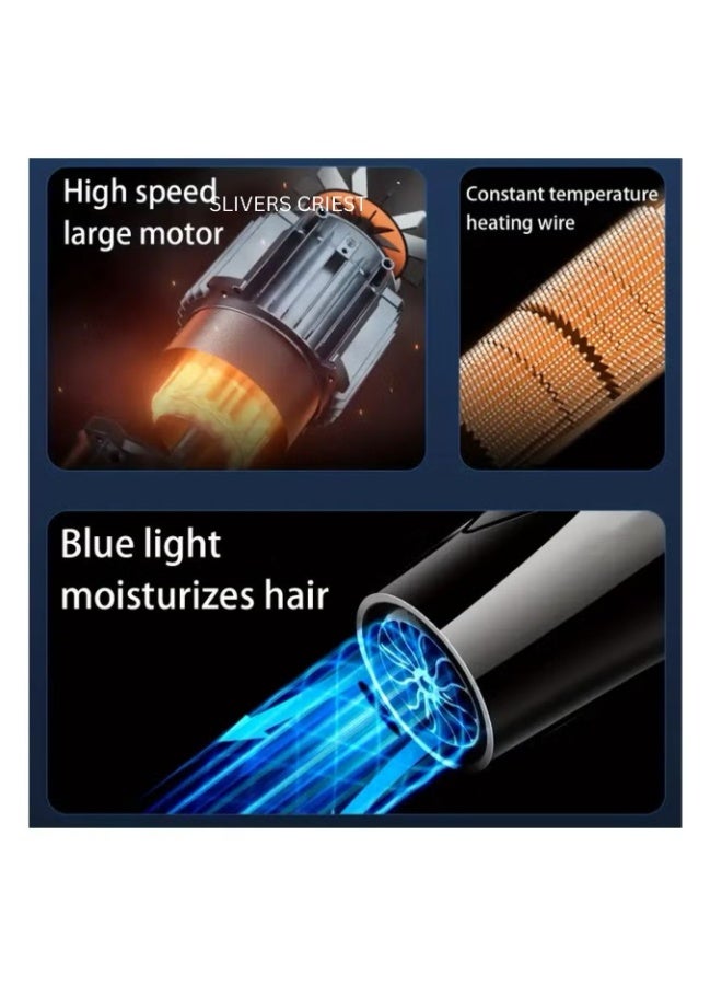 SLIVERS CRIEST Professional Electric   Hair Dryer - SC - 888 - (4500W ) - 220 - 240v | Super Power Strong Wind with Accessories – Black & Gold - Image 2