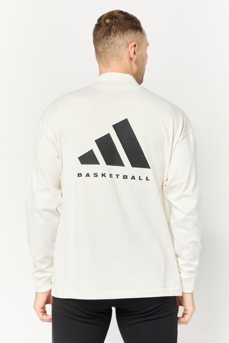 Adidas Men Sportswear Fit Long Sleeves Training Sweatshirt, White  - Image 4