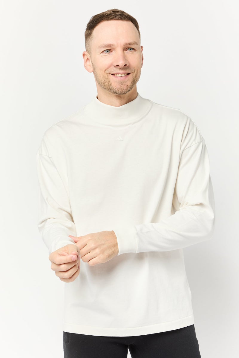 Adidas Men Sportswear Fit Long Sleeves Training Sweatshirt, White  - Image 1