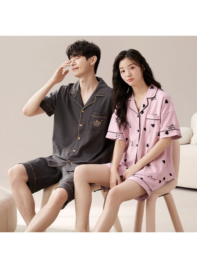 Summer  Shorts Pijamas Couple's Sleepwear Cotton Pajamas Fashion Casual Korean Loungewear Pajama Sets for Young - Image 1