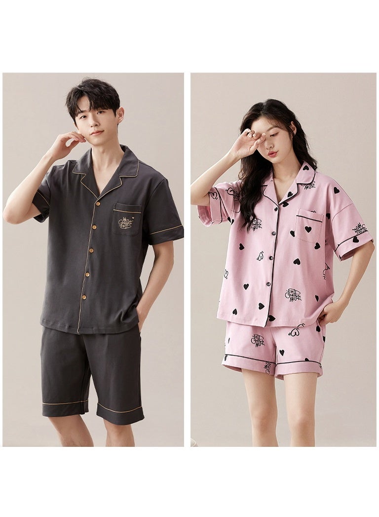 Summer  Shorts Pijamas Couple's Sleepwear Cotton Pajamas Fashion Casual Korean Loungewear Pajama Sets for Young - Image 2
