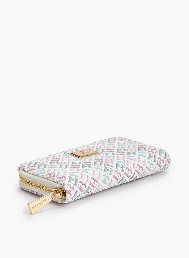 Flora Bella By Shoexpress MULTICOLOR Flora Bella Floral Monogram Print Zip-Around Wallet for Women | Best Price UAE
