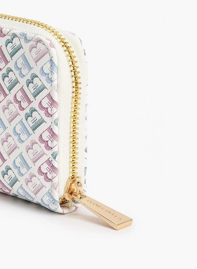 Flora Bella By Shoexpress MULTICOLOR Flora Bella Floral Monogram Print Zip-Around Wallet for Women | Best Price UAE