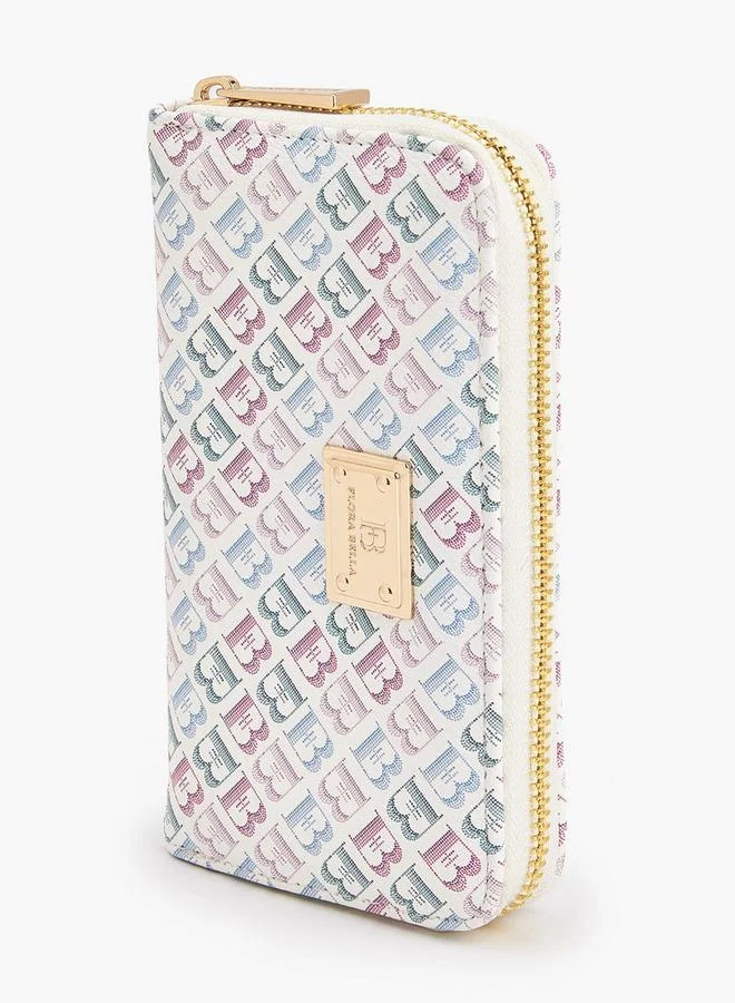 Flora Bella By Shoexpress MULTICOLOR Flora Bella Floral Monogram Print Zip-Around Wallet for Women | Best Price UAE