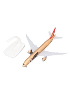 Thoraya 787 Alloy Airplane Model with Landing Gear Stable Base Realistic Highly Collectible Metal Diecast Aircraft Model Gold  - Image 1
