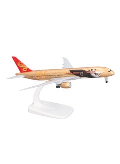 Thoraya 787 Alloy Airplane Model with Landing Gear Stable Base Realistic Highly Collectible Metal Diecast Aircraft Model Gold  - Image 5