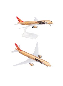 Thoraya 787 Alloy Airplane Model with Landing Gear Stable Base Realistic Highly Collectible Metal Diecast Aircraft Model Gold  - Image 2