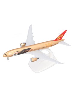 Thoraya 787 Alloy Airplane Model with Landing Gear Stable Base Realistic Highly Collectible Metal Diecast Aircraft Model Gold  - Image 3