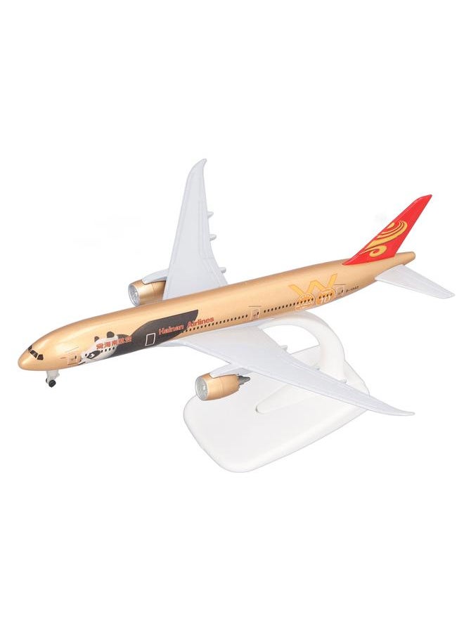 Thoraya 787 Alloy Airplane Model with Landing Gear Stable Base Realistic Highly Collectible Metal Diecast Aircraft Model Gold  - Image 3