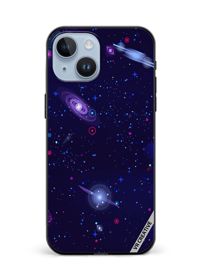 VR CREATIVE Protective Case Cover For Apple iPhone 15 Galaxy Space Design Multicolour - Image 1