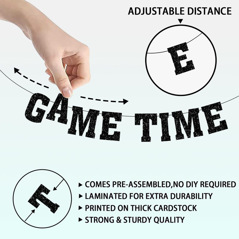 Biswiter Game Time Touch Down Football Banner - Pre-Strung 9.8ft Strands Football Party Decorations for Birthday Parties - Image 5