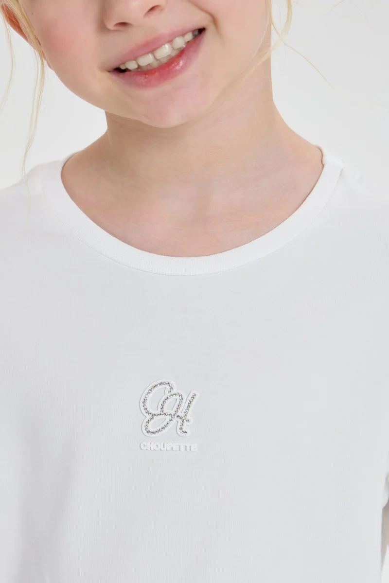 Choupette Ecru T-shirt, Sequins Decorated - Choupette