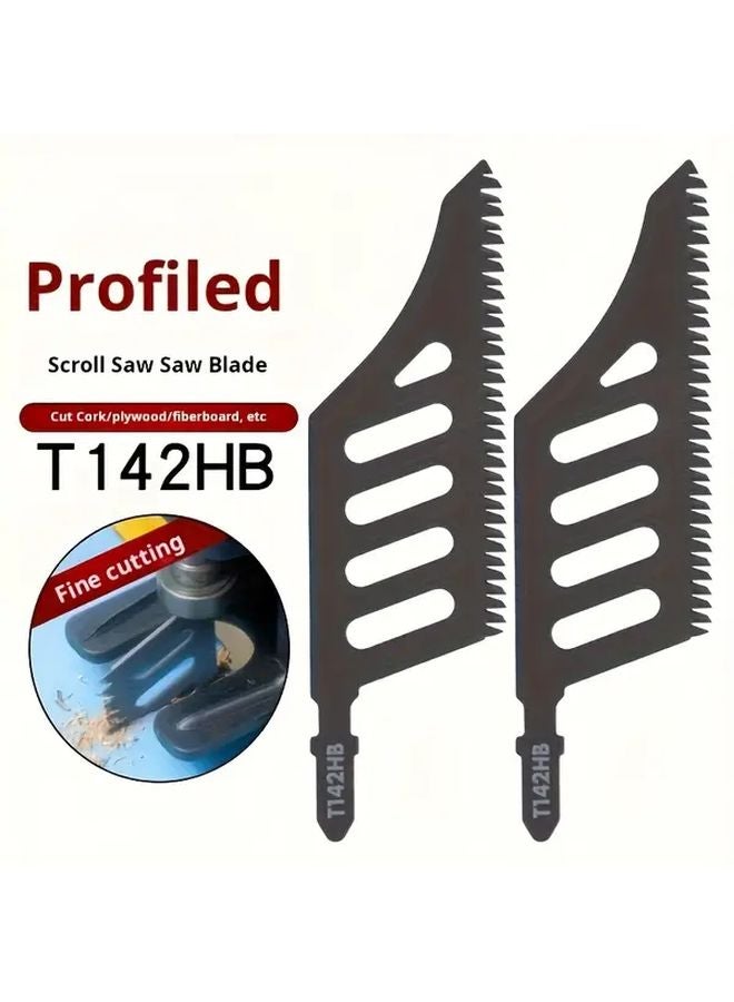 2Pcs T142HB Steel Alloy Jigsaw Blades Heavy Duty Curved Saw Blades for Wood Plywood MDF - Image 2