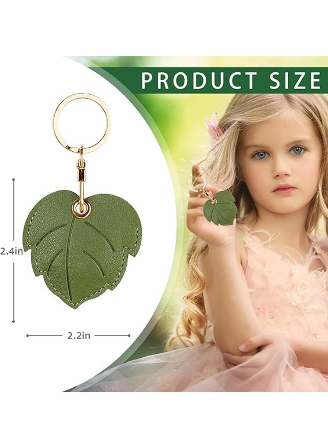 Leather Keychain Case Holder Compatible with Apple AirTag, GPS Airtag Keychain Finder Tracker with Key Ring, Anti-Scratch Protective Air Tag Cover - Image 2