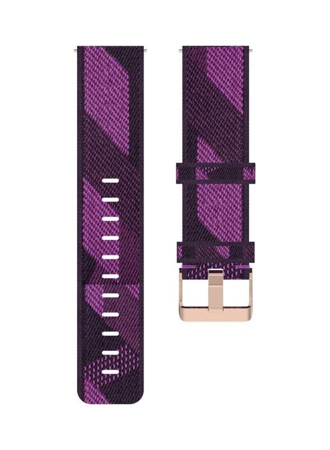 NIBEMINENT 22mm Stripe Weave Nylon Wrist Strap Watch Band For Xiaomi Mi Color, Garmin Vivoactive 4 Purple - Image 2