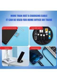 Generic USB C to Lightning Adapter Kit,Multi Charging Cable Case Convertor USB C to Type C/iOS Device/Micro Adapter Travel Data Cable Set Contains Card Storage，Phone Holder, Tray Eject Pin(Black)  - Image 5