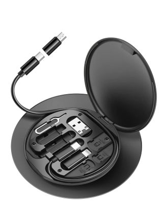 USB C to Lightning Adapter Kit,Multi Charging Cable Case Convertor USB C to Type C/iOS Device/Micro Adapter Travel Data Cable Set Contains Card Storage，Phone Holder, Tray Eject Pin(Black) - pzsku/Z56E913E83EEE14710A7CZ/45/_/1720794957/31802bad-ac15-4ac9-9991-31ef566a4ce2