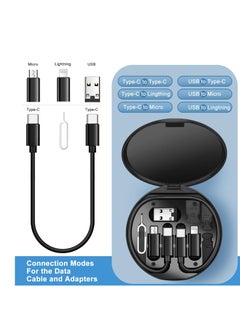 Generic USB C to Lightning Adapter Kit,Multi Charging Cable Case Convertor USB C to Type C/iOS Device/Micro Adapter Travel Data Cable Set Contains Card Storage，Phone Holder, Tray Eject Pin(Black)  - Image 4
