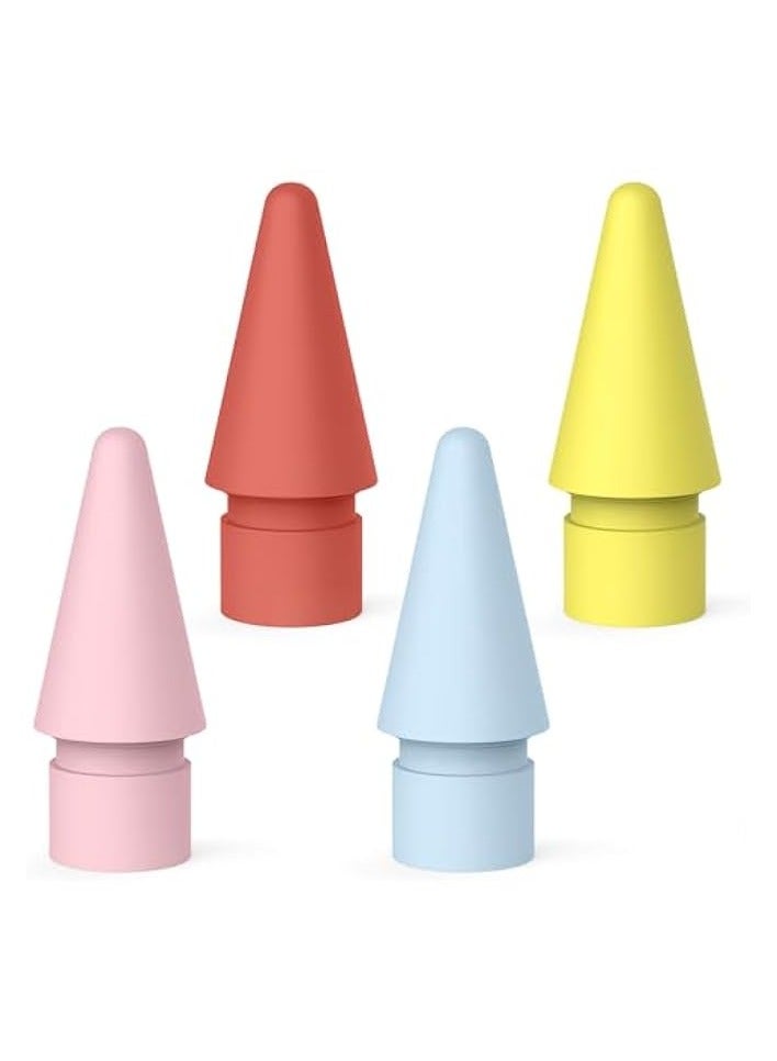 PROMASS Upgraded Replacement Tips for Apple Pencil, 4 Pcs Color Pen Tip Compatible with Apple Pencil Tips 2nd Generation/ 1st Generation/USB-C Pencil Tip (Red/Yellow/Pink/Blue) - Image 1
