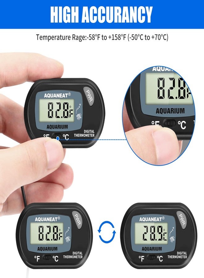 AQUANEAT Aquarium Thermometer LCD Digital for Fish Tank Vivarium Reptile Terrarium - Image 2