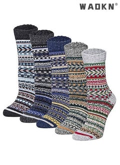 WAOKN Women's Vintage Wool Socks Special Offer, Thick Knitted Winter Warm Socks, Winter Essential Gift Option (5 Pairs)  - Image 1