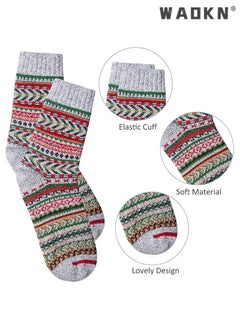 WAOKN Women's Vintage Wool Socks Special Offer, Thick Knitted Winter Warm Socks, Winter Essential Gift Option (5 Pairs)  - Image 4