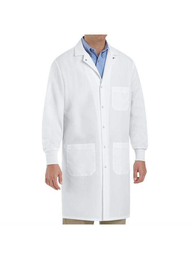 Red Kap Unisex Specialized Cuffed Lab Coat Medical Scrubs Jacket, White, L - Image 1
