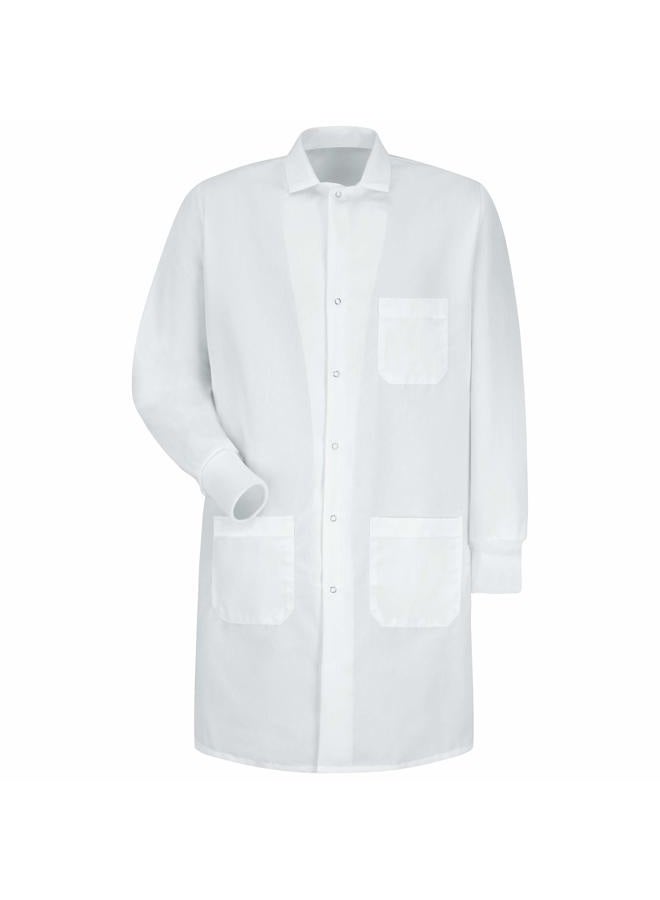 Red Kap Unisex Specialized Cuffed Lab Coat Medical Scrubs Jacket, White, L - Image 3