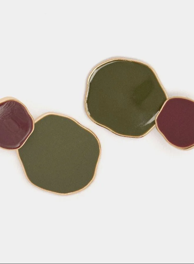 بارفوا أقراط غير منتظمة بمينا متعددة الألوان