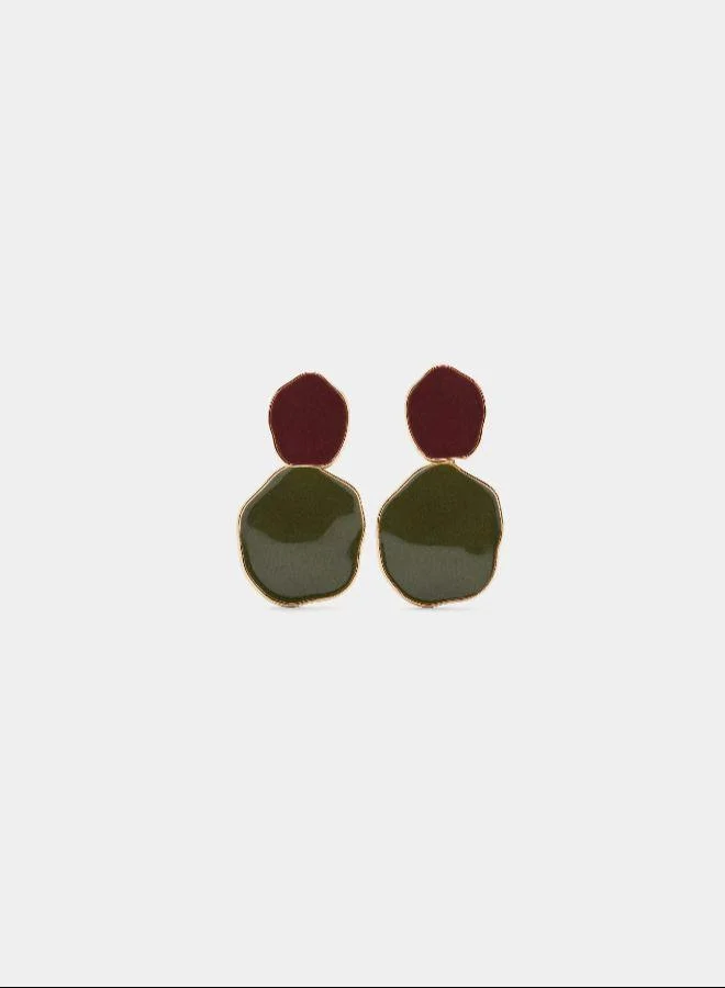 PARFOIS Multicolour Irregular earrings with enamel Multicolor for Women | Best Price UAE
