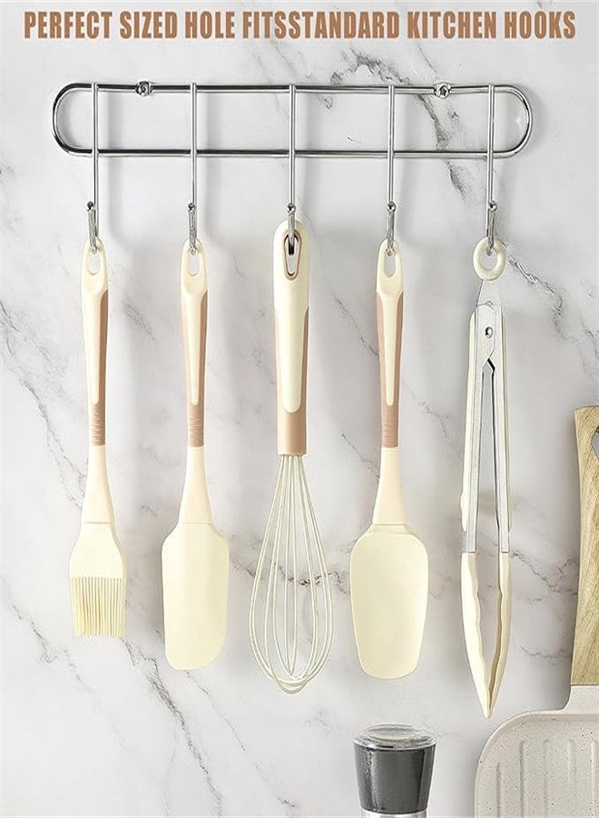 5 Pcs Silicone Kitchen Cooking Utensils Set, Non-Stick Cooking Utensils Set Dishwasher Safe, 446°F Heat Resistant Spatula Set with Whisk, Spatula, Tongs, Spoon and Pastry Basting Brush - Image 2