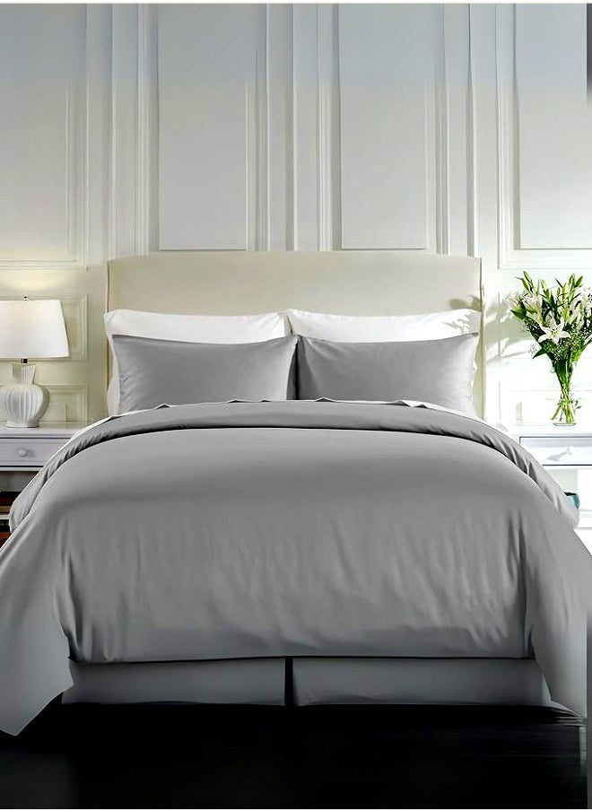 Pearl Coast 3 pcs Luxurious Duvet Cover Set 200TC 100% Cotton | 1 Duvet Cover, 2 Pillow Cases | Soft & Breathable | Hotel Bedding Collection W180xL200cm  - Image 1