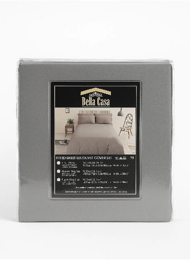 Pearl Coast 3 pcs Luxurious Duvet Cover Set 200TC 100% Cotton | 1 Duvet Cover, 2 Pillow Cases | Soft & Breathable | Hotel Bedding Collection W180xL200cm  - Image 3