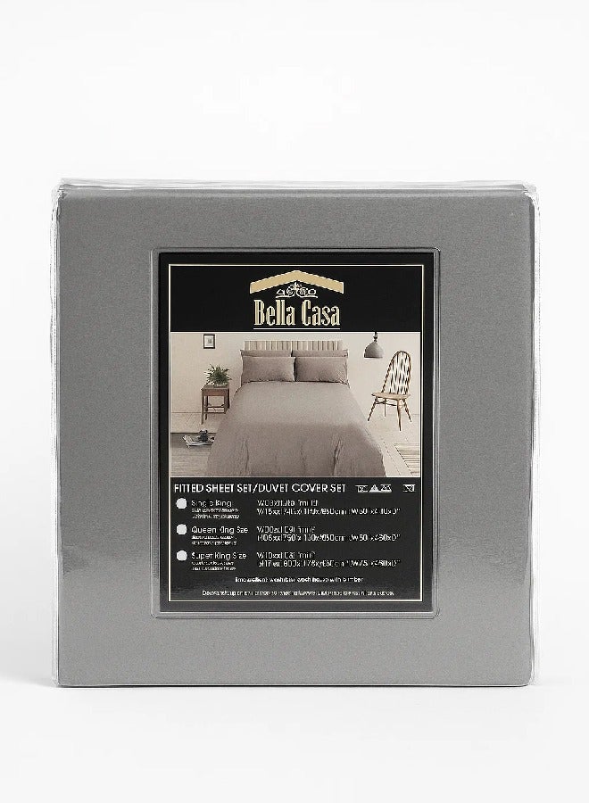Pearl Coast 3 pcs Luxurious Set | 1 Fitted Sheet, 2 Pillow Cases | 200TC 100% Cotton | Soft & Breathable | Hotel Bedding Collection W180xL200cm - Image 2