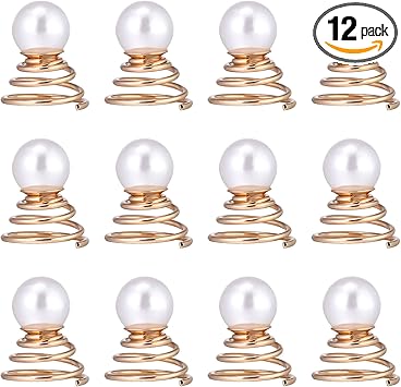 Lurrose 12pcs Pearl Spiral Hair Pins Twists Coils Hair Clip Pearl Swirl Clip Bridal Wedding Accessories for Women Girls - Image 1