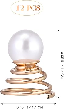 Lurrose 12pcs Pearl Spiral Hair Pins Twists Coils Hair Clip Pearl Swirl Clip Bridal Wedding Accessories for Women Girls - Image 2